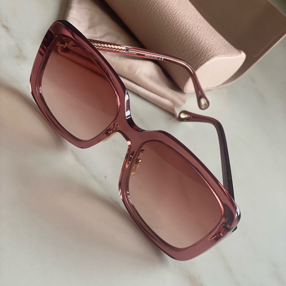 Chloe Pink Sunglasses with Ombré Lens - Picture 4 of 8